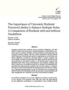 The Importance of University Students' Perceived Ability to Balance
