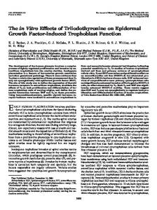 The in Vitro Effects of Triiodothyronine on Epidermal Growth Factor ...