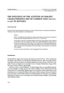 THE INFLUENCE OF THE ALTITUDE ON SOMATIC ...
