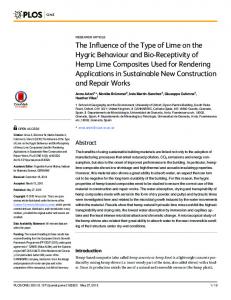 The Influence of the Type of Lime on the Hygric Behaviour and Bio ...