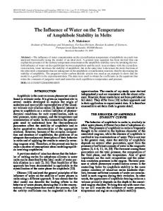 The Influence of Water on the Temperature of ... - Springer Link