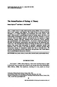 The Intensification of Hating: A Theory - CiteSeerX
