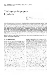 The language bioprogram hypothesis - CiteSeerX