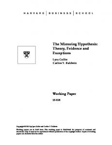 The Mirroring Hypothesis - CiteSeerX