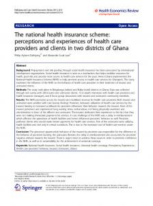 The national health insurance scheme: perceptions and ...