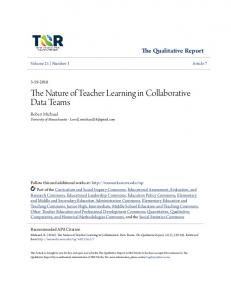 The Nature of Teacher Learning in Collaborative Data ... - NSUWorks