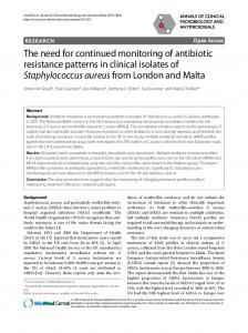 The need for continued monitoring of antibiotic resistance patterns in