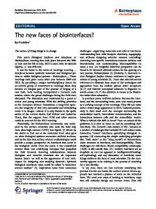 The new faces of biointerfaces? - Semantic Scholar