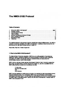 The NMEA 0183 Protocol