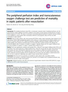 The peripheral perfusion index and transcutaneous ... - BioMedSearch