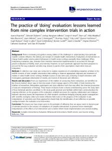 The practice of 'doing' evaluation: lessons learned from ... - Springer Link