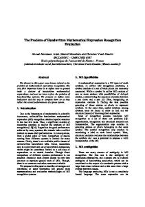 The Problem of Handwritten Mathematical ... - Semantic Scholar