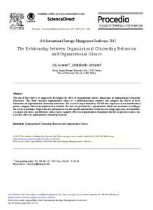 The Relationship between Organizational Citizenship Behaviour and