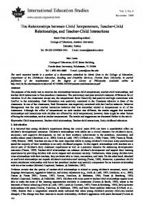 The Relationships between Child Temperament, Teacher-Child ... - Eric