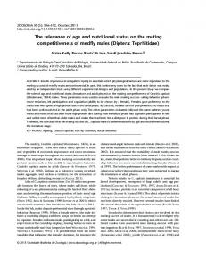 The relevance of age and nutritional status on the