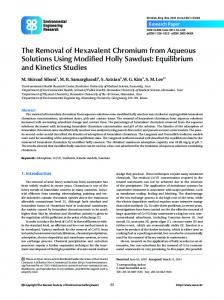 The Removal of Hexavalent Chromium from Aqueous Solutions Using ...