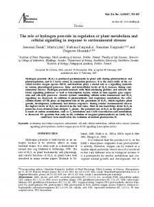 The role of hydrogen peroxide in regulation of plant ... - CiteSeerX
