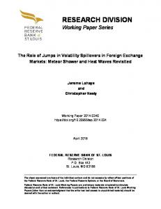 The Role of Jumps in Volatility Spillovers in Foreign Exchange ...