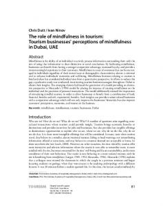 The role of mindfulness in tourism: Tourism businesses' perceptions of