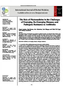 The Role of Phytomedicine in the Challenges of Emerging, Re ...