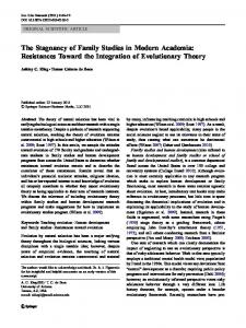 The Stagnancy of Family Studies in Modern Academia ... - Springer Link
