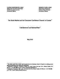 The Stock Market and the Consumer Confidence Channel in Canada