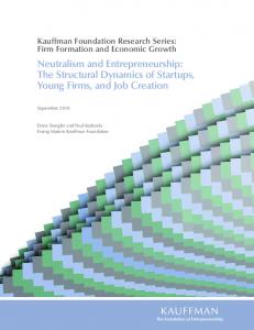 The Structural Dynamics of Startups, Young Firms, and Job Creation