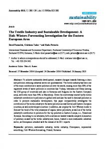 The Textile Industry and Sustainable Development - MDPI