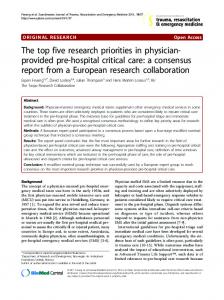The top five research priorities in physician ... - Semantic Scholar