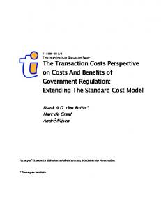 The Transaction Costs Perspective on Costs And ... - Description