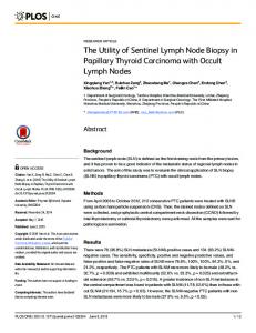 The Utility of Sentinel Lymph Node Biopsy in ... - Semantic Scholar