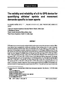 The validity and reliability of a 5-hz GPS device for quantifying ... - RUA