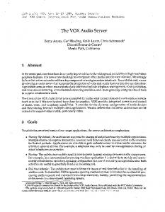 The VOX Audio Server - MIT Media Lab