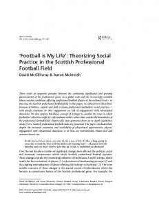 Theorizing Social Practice in the Scottish Professional Football Field