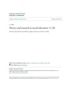 Theory and research in social education 11/04 - Scholar Commons