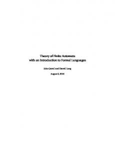 Theory of Finite Automata with an Introduction to ...