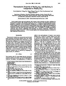 Thermoelectric Properties of Re3Ge0.6As6.4 and ... - ACS Publications