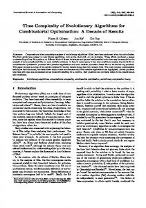 Time Complexity of Evolutionary Algorithms for Combinatorial ...