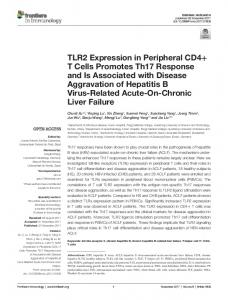 TLR2 Expression in Peripheral CD4+ T Cells ... - Semantic Scholar