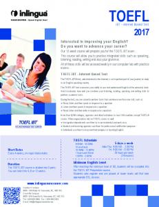 to see the 2012 TOEFL iBT schedule. - Inlingua