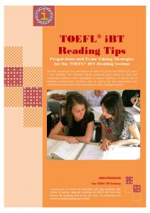 TOEFL iBT Reading Tips - i-Courses.org