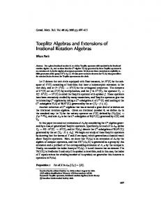 Toeplitz Algebras and Extensions of Irrational Rotation Algebras - TCU
