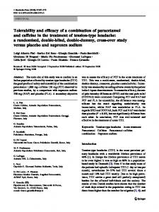 Tolerability and efficacy of a combination of ... - Springer Link
