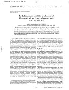 Tools for remote usability evaluation of Web applications through ... - Cnr