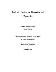 Topics in Conformal Geometry and Dynamics