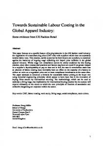Towards Sustainable Labour Costing in the Global Apparel Industry: