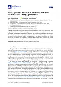 Trade Openness and Bank Risk-Taking Behavior: Evidence ... - MDPI
