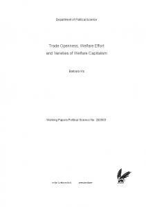 Trade Openness, Welfare Effort and Varieties of Welfare Capitalism