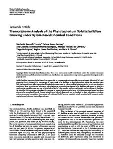 Transcriptome Analysis of the Phytobacterium Xylella fastidiosa