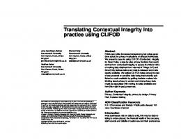 Translating Contextual Integrity into practice using ... - WordPress.com
